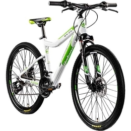 Galano Vélos de montagnes Galano GX-26 Vélo de montagne pour femme / garçon 26" Hardtail VTT (blanc / vert, 44 cm)