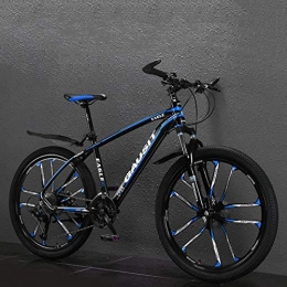 GL SUIT Vélos de montagnes GL SUIT 27 Vitesse VTT Vélo en Alliage D'aluminium Hors Route Vélo Shock Absorber VTT Non-Slip pour Hommes Et Femmes Équitation en Extérieur, Bleu, 24 inch