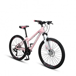 Great vélo GREAT Vélo VTT, Vélo De Montagne De 26 Pouces, 27 Vitesse Femme Bicyclette Léger Alliage Alliage Frame De Commuter Vélo Avant Suspension Vélo(Color:Rose)