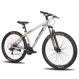 ivil vélo Hiland 29 Pulgadas Bicicletas de Montaña de Aluminio para Hombre y Mujer, Gris, Bicicletas de Montaña de Trail Cambio Shimano 21 Velocidades Con Suspensión Delantera y Freno de Disco Mecánico