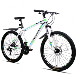ivil vélo Hiland VTT 26" avec cadre en aluminium de 17" et frein à disque - Fourche à suspension - Pour adolescents, vélo, homme et femme - Blanc