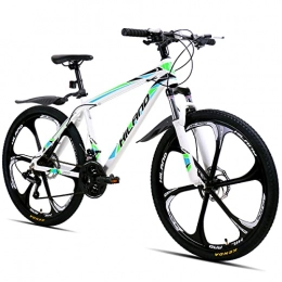 STITCH Vélos de montagnes Hiland VTT 26" avec cadre en aluminium de 17" et frein à disque à ressort, fourche à suspension, 6 roues à rayons, adolescents, vélo, homme et femme, blanc