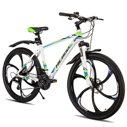 ivil Vélos de montagnes Hiland VTT 26" avec cadre en aluminium de 17" et frein à disque à ressort, fourche à suspension, 6 roues à rayons, adolescents, vélo, homme et femme, blanc