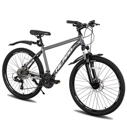 ivil vélo Hiland VTT en aluminium 26 pouces 24 vitesses avec frein à disque Shimano, cadre 17 pouces VTT ado gris