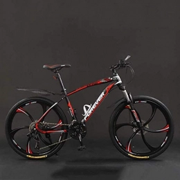 HongLianRiven vélo HongLianRiven Vlo BMX, 24 Pouces VTT 21 / 24 / 27 / 30 Vitesse, Hard Tail Vlo de Montagne, lger vlo avec sige rglable, Double Disque de Frein 6-20 (Color : Black Red, Size : 24 Speed)