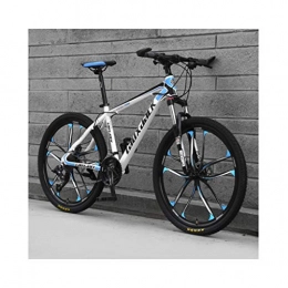 JXXU Vélos de montagnes JXXU VTT 26 pouces 21 vitesses pour adulte - Vélo d'extérieur - Double frein à disque - Selle réglable - Cadre en acier à haute teneur en carbone, a