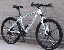 JXXU Vélo de montagne 26 pouces 21 vitesses pour adulte, vélo d'étudiant, vélo de plein air, double frein à disque, siège réglable, cadre en acier à haute teneur en carbone