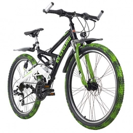 KS Cycling Vélos de montagnes KS Cycling Mixte - Adulte VTT Fully ATB 26" Crusher Noir / Vert RH 46cm 26"