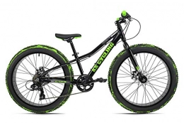 KS Cycling Vélos de montagnes KS Cycling VTT Ado Fatbike 24'' Crusher Cadre en Aluminium Noir-Vert TC 30 cm