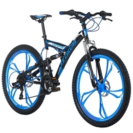 KS Cycling Vélos de montagnes KS Cycling VTT Fully 26" Topspin Noir / Bleu RH 46 cm Adulte Unisexe, Zoll
