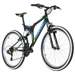 KS Cycling Vélos de montagnes KS Cycling VTT Fully 26'' Zodiac Noir / Vert RH 48 cm Adulte Unisexe, 26 Zoll