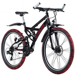KS Cycling Vélos de montagnes KS Cycling VTT Fully ATB 26" Crusher Noir / Rouge RH 46 cm Adulte Unisexe, Zoll