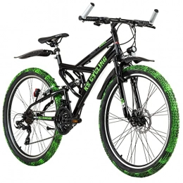 KS Cycling vélo KS Cycling VTT Fully ATB 26" Crusher Noir / Vert RH 46 cm Adulte Unisexe, Zoll