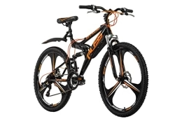 KS Cycling Vélos de montagnes KS Cycling VTT Tout Suspendu 26" Bliss Noir-Orange TC 47 cm