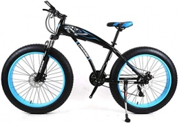 Bbhhyy vélo Large Tire Mountain Bike, 7 Vitesses 24 Pouces 26 Pouces Snowmobile Pneu Large Frein À Disque Damping Étudiant Vélo (Color : Black, Size : 24inch)