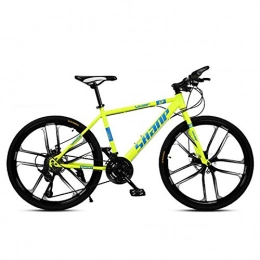 LBWT Vélos de montagnes LBWT Adultes VTT, 26 Pouces Damping City Road Bike, Vitesse Variable, Vélo Cadeaux (Color : Yellow, Size : 21 Speed)