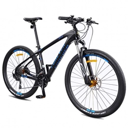 LDDLDG Vélos de montagnes LDDLDG Vélo de montagne 27, 8 cm 27 vitesses pour femme / homme VTT léger Cadre en fibre de carbone Suspension à disque (couleur : bleu)
