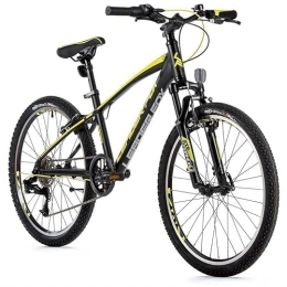 Leaderfox Vélos de montagnes Leader Fox Spider Boy VTT en aluminium 24" 8 vitesses noir jaune
