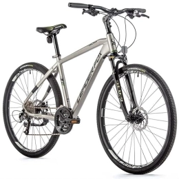 Leaderfox Vélos de montagnes Leaderfox Vélo Crosser Leader Fox Toscana Bike Shimano 27 vitesses en aluminium 28" - Freins à disque - Rh 57 cm - Argent mat - K23 / 1 / 4 / 1 / 1 / 225