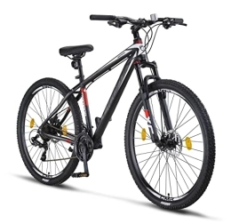 Licorne Bike Vélos de montagnes Licorne Bike Diamond Premium VTT Aluminium Vélo Garçon Fille Homme Femme - Dérailleur 21 Vitesses - Frein à disque Homme - Fourche avant réglable (29 Pouces, Noir et Blanc)