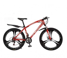 LUO Vélos de montagnes LUO Vlo de montagne pour adulte, cadre en acier haute teneur en carbone, VTT tout-terrain, noir, 26 pouces 27 vitesses, rouge