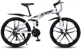 Aoyo Vélos de montagnes Léger VTT for adultes, Aluminium Suspension Vélo Plein cadre, fourche à suspension, frein à disque, blanc, E