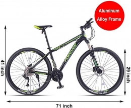 Aoyo Vélos de montagnes Mens Mountain Bikes, 33 Vitesse Hardtail VTT, cadre double disque d'aluminium de frein, Vélo de montagne avec suspension avant, (Color : Green)