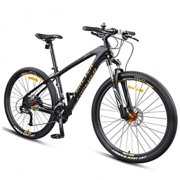 MJY Vélos de montagnes MJY VTT semi-rigide, 27, 5 pouces Big Wheels Mountain Trail Bike, cadre en fibre de carbone pour hommes, VTT tout terrain, or, Or, 30 vitesses