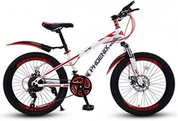 MJY Vélos de montagnes MJY Vélo 20 pouces VTT avec absorption des chocs la fourche à suspension, cadre en acier au carbone freins à disque de vélo 21 vitesses à l'avant et à l'arrière 7-2, Blanc rouge