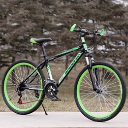 MJY Vélos de montagnes MJY Vélo 26 pouces VTT en acier à haute teneur en carbone queue dure vélo tout-terrain VTT cadre de siège réglable Double absorption des chocs 6-11, Vert noir