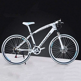 MJY Vélos de montagnes MJY Vélo 26 pouces VTT, vélo à queue dure en acier à haute teneur en carbone, vélo léger avec siège réglable, frein à disque double, fourche à ressort, A, 27 vitesses 6-24