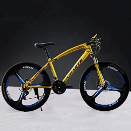 MJY Vélos de montagnes MJY Vélo 26 pouces VTT, vélo à queue dure en acier à haute teneur en carbone, vélo léger avec siège réglable, frein à disque double, fourche à ressort, D, 21 vitesses 6-24