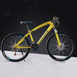 MJY Vélos de montagnes MJY Vélo 26 pouces VTT, vélo à queue dure en acier à haute teneur en carbone, vélo léger avec siège réglable, frein à double disque, fourche à ressort, G, 21 vitesses 6-24