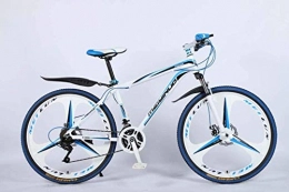 MJY Vélos de montagnes MJY Vélo 26In 21 vitesses VTT pour adulte, cadre complet en alliage d'aluminium léger, suspension avant de roue vélo pour homme, frein à disque 6-27, Bleu 3