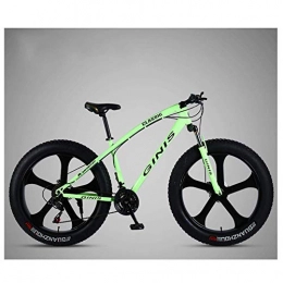 MJY Vélos de montagnes MJY Vélo de montagne de 26 pouces, cadre en acier à haute teneur en carbone Fat Tire Mountain Trail Bike, VTT semi-rigide pour femmes avec frein à double disque, vert, 21 vitesses 3 rayons