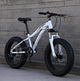 MJY Vélos de montagnes MJY Vélo de vélo gros pneu, VTT pour adultes et adolescents avec freins à disque et fourche à suspension à ressort, cadre en acier à haute teneur en carbone 5-25, 20 pouces 7 vitesses
