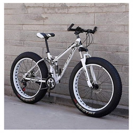MJY vélo MJY Vélos de montagne pour adultes, gros pneu double frein à disque VTT semi-rigide, vélo de grandes roues, cadre en acier à haute teneur en carbone, Nouveau blanc, 26 pouces 24 vitesses
