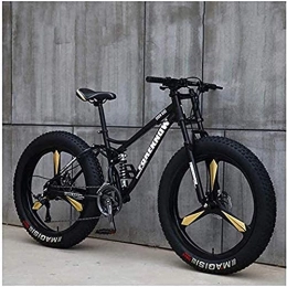 MOME Vélos de montagnes MOME Vélo VTT 21SpeedRoad Fat Tire de 26 pouces avec freins à disque, cadre en acier au carbone, système de double suspension, vélo de course pour homme et femme
