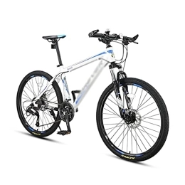 MQJ vélo MQJ VTT 26" 21 vitesses avec cadre en acier carbone et double freins à disque pour homme, femme, adulte et adolescent - Bleu / 24 vitesses