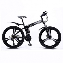 MQJ vélo MQJ Vélo de montagne pour garçons, 24 / 26", 21 vitesses, suspension complète, roues à 3 rayons, cadre en acier au carbone, double frein à disque, vélo de sport de plein air, gris, 61 cm