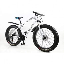 MYTNN Vélos de montagnes MYTNN Fatbike 26" 21 Vitesses Shimano Fat Tyre 2020 VTT 47 cm RH Bike Fat Bike Fat Bike, Cadre Blanc / Jantes Noires, 26