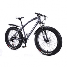 MYTNN Vélos de montagnes MYTNN Fatbike 26" 21 vitesses Shimano Fat Tyre 2020 VTT 47 cm RH Snow Bike Fat Bike Fat Bike (cadre gris mat / jantes noires)