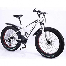 MYTNN Vélos de montagnes MYTNN Fatbike Nouveau style 2019 26" 21 vitesses Shimano Fat Tyre VTT 47 cm RH Snow Bike Fat Bike Fat Bike (blanc)