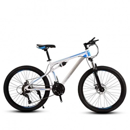 ndegdgswg Vélos de montagnes ndegdgswg VTT 24 / 26 pouces, blanc et bleu, double amortissement roue de rayons, vitesse variable, vélo de route 24" 27 vitesses