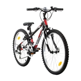 Multibrand Distribution Vélos de montagnes Probike Tempo Vélo VTT 24" Shimano avec cadre en aluminium 18 vitesses pour garçons, filles, convient à partir de 130 cm à 155 cm (noir / rouge, 279)