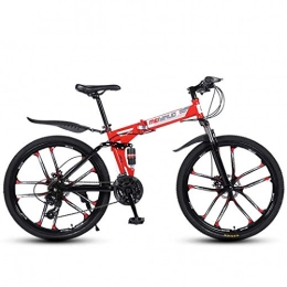 LHQ-HQ vélo QGL-HQ 26 Pouces 27Speed ​​VTT for Adultes, en Aluminium léger Suspension Avant Cadre, Fourche à Suspension, Frein à Disque Sports de Plein air Mountain Bike (Color : Red, Size : C)