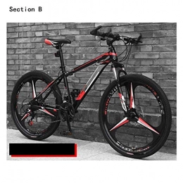 Qinmo vélo Qinmo Adultes Cruiser vlo, Double Frein Disque 24 / 26 Pouces Hardtail VTT Haut en Acier au Carbone Cadre 21 / 24 / 27 Vitesse Assise rglable (Color : Red)