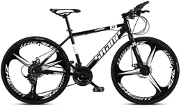 QXX Vélos de montagnes QXX 24 Pouces Mountain Bikes, Double Disque de Frein VTT Hardtail, Hommes Femmes Haute teneur en Carbone en Acier Tout Terrain Alpin Vélos (Color : 27 Speed, Size : Black 3 Spoke)