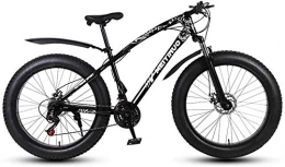 QZ Vélos de montagnes QZ Hommes Adultes Fat Tire VTT, vélos à Vitesse Variable de Neige, Double Disque de Frein Plage de vélos, 26 Pouces Roues Vélos Cruiser (Color : Black, Size : 21 Speed)