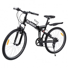 Ridgeyard vélo Ridgeyard 26" 7 Vitesses Folding Bike Pliable vélos Vélo de Montagne Shimano (Noir)
